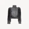 Chloé High-neck Hybrid Jacket In Leather In Gray