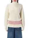Chloé Oversized Wool And Mohair Knit Turtleneck Jumper In Neutral