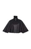 Chloé High Neck Leather Capelet In Black