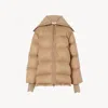 Chloé Doudoune À Col Montant En Nylon Brillant Femme Beige Taille 40 100% Polyamide In Beige