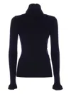 Chloé Chloè Wool And Cotton Turtleneck Pullover In Blue