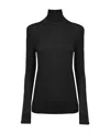 Chloé Turtleneck Superfine Wool Knit Sweater In Black