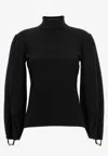 Chloé Slit-sleeved Superfine-knit Jumper In Black