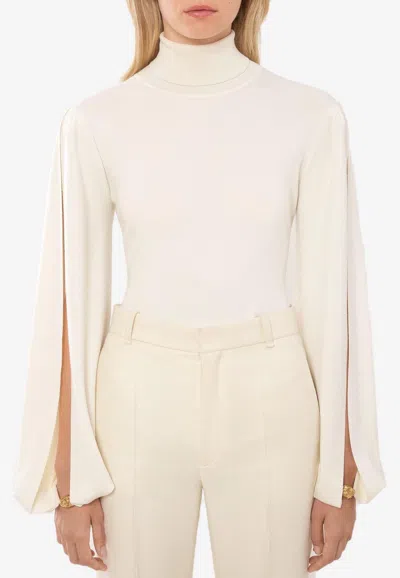 Chloé High-neck Wool Sweater In White