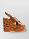 Chloé High Platform Sandals Cross Strap Design In Brown