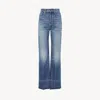 Chloé Denim Snake Brooch Detail In Blue