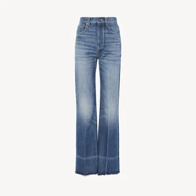 CHLOÉ HIGH-RISE BOOTCUT JEANS IN DENIM BLUE SIZE 26 100% COTTON