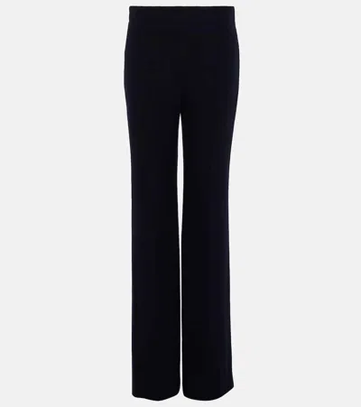 Chloé High-rise Cashmere And Wool Wide-leg Pants In Blue