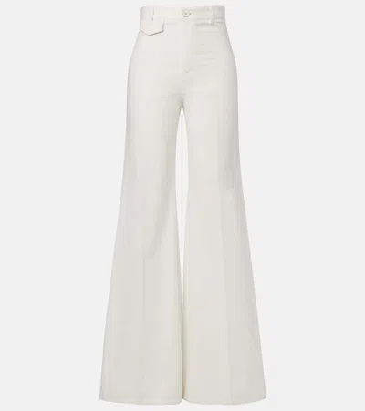 Chloé High-rise Cotton Canvas Flared Trousers