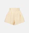 Chloé Cotton Canvas Mini Shorts In Yellow