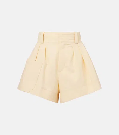 Chloé Cotton Canvas Mini Shorts In Pink