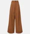 Chloé Brown Pants With Belt Loops And Wide Leg In Cotton Woman