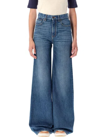 Chloé High-rise Flare Denim Pant In Blue