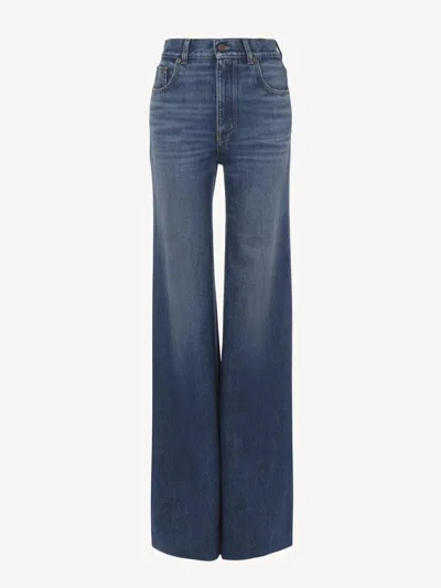 Chloé High Rise Flare Jeans In Blue