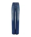 Chloé High-waisted Flared Jeans With Flap Pockets In Blue