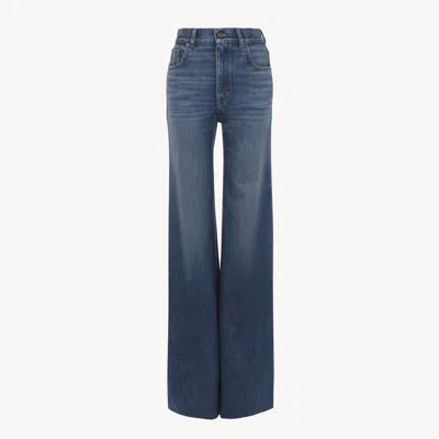 CHLOÉ HIGH-RISE FLARE JEANS IN DENIM BLUE SIZE 33 100% COTTON