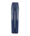 Chloé High-waisted Flared Jeans With Flap Pockets In Classic Navy Blue