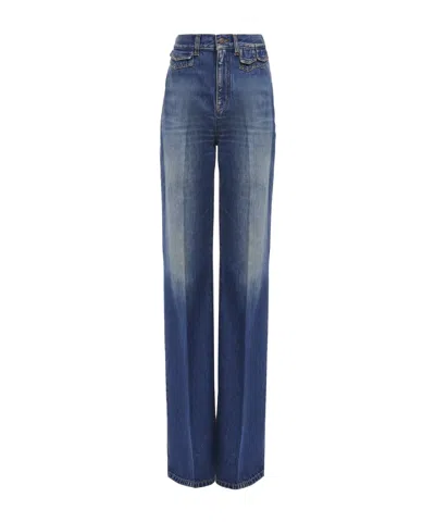 Chloé Flared Jeans In Classic Navy Blue