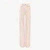 Chloé Jean Taille Haute Évasé En Denim Femme Rose Taille 38 100% Coton In Pink