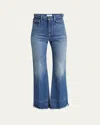 Chloé High-rise Flare Raw-hem Jeans In Ocean Blue