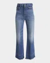 Chloé High-rise Flare Raw-hem Jeans In Ocean Blue