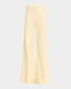 Chloé High-rise Flare Tailored Trousers In Straw Beige