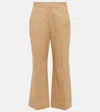 Chloé High-rise Flared Culottes In Beige