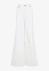 Chloé High-waisted Wide-leg Denim With Design In White