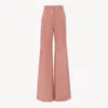 Chloé High-rise Flared Pants In Cotton Canvas Pink Size 8 100% Cotton, Horn Bubalus Bubalis, Farmed, Coo I