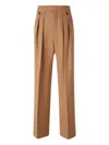 Chloé Chloe Pleated Straight-leg Wool Trousers In Brown