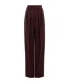 Chloé High-rise Gathered Trousers In Burgundy
