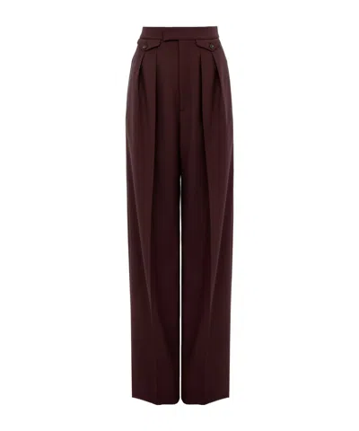 Chloé High-rise Gathered Trousers In Burgundy