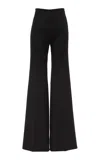 Chloé High-rise Grain De Poudre Wool Wide-leg Pants In Black