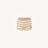 Chloé Embroidered Striped Crocheted Cotton Shorts In Multi