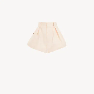 Chloé Mini-short Taille Haute En Toile De Coton In Neutral