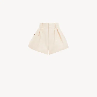CHLOÉ MINI-SHORT TAILLE HAUTE EN TOILE DE COTON FEMME ROSE TAILLE 38 100% COTON, HORN BUBALUS BUBALIS, FAR