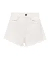 Chloé Casual Denim Shorts Featuring Frayed Hem In White
