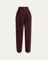 Chloé Suits Pant With Waist Pleats Trousers Bordeaux In Burgundy