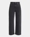 Chloé Straight Leg Five-pocket Trousers With Belt Loops In Animal Print