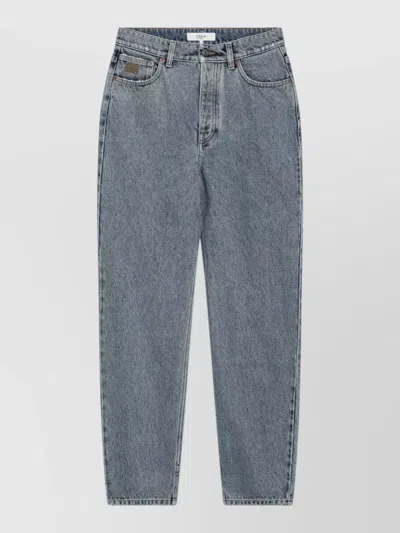 Chloé High Rise Tapered Denim Jeans Five Pocket In Blue