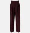 Chloé High-rise Virgin Wool Wide-leg Pants In Burgundy