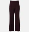Chloé Lower Impact Wool Crepe Straight-leg Ankle Pants In Purple