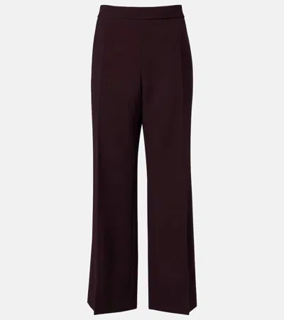 Chloé High-rise Virgin Wool Wide-leg Pants In Purple