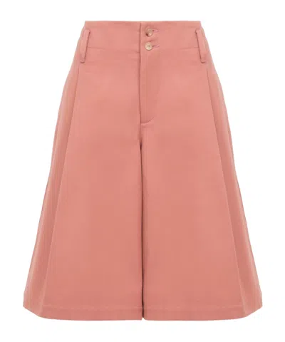 CHLOÉ HIGH-RISE WIDE-LEG BERMUDA SHORTS IN COTTON