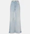 Chloé Light Blue Jeans With High Waist And Logo Patch On The Rear In Blue