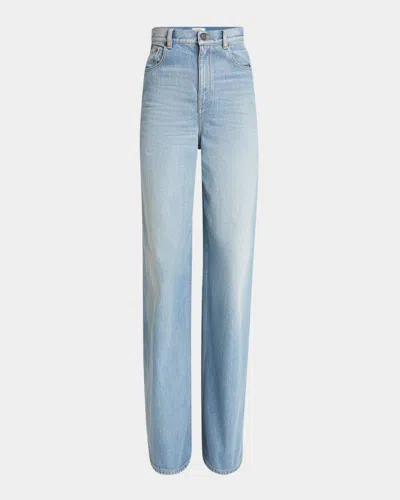 Chloé High Rise Wide Leg Jeans In Blue