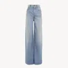 Chloé Paneled Rigid High-rise Wide-leg Jeans In Blue