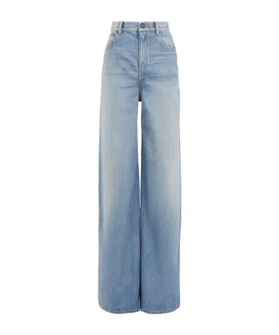 Chloé High-rise Wide-leg Jeans In Denim In Ice-blue