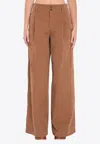 Chloé High-rise And Wide-leg Cotton Canvas Trousers