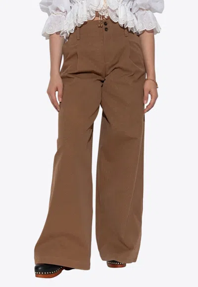 Chloé High-rise Wide-leg Pants In Brown